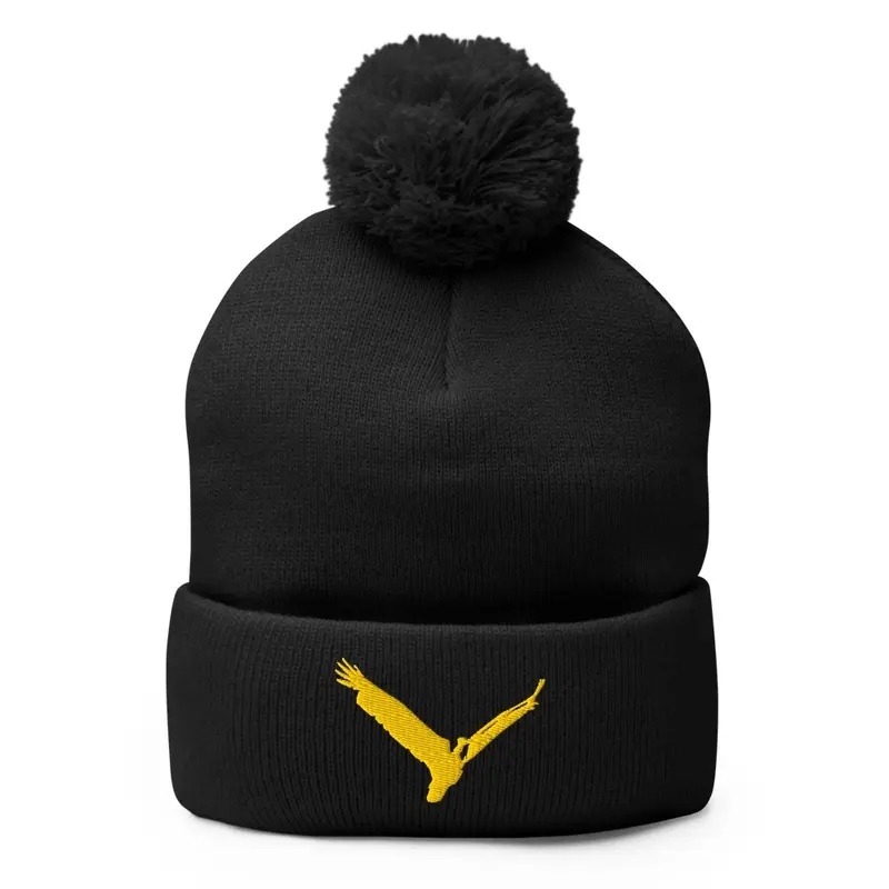 Pom pom knit Cap: Eaglebris yellow