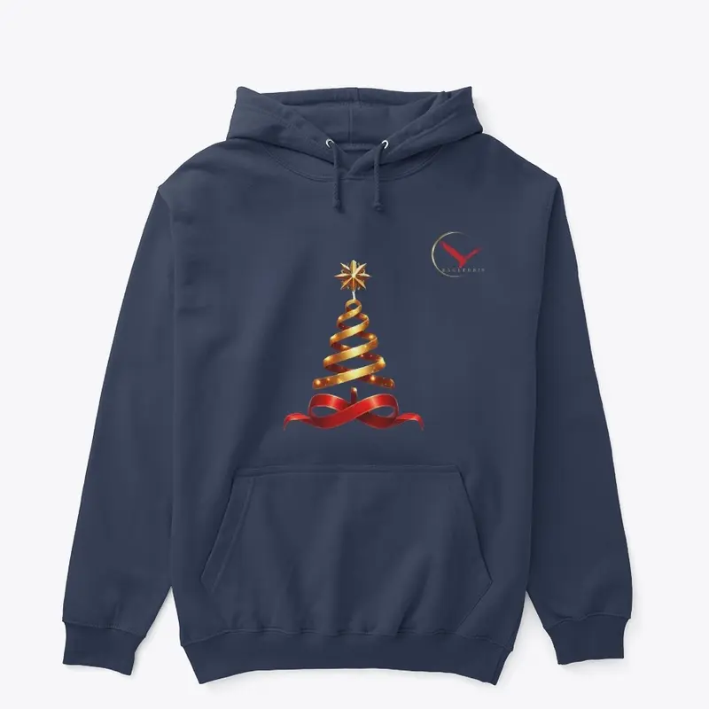 Pullover Hoodie: Gold Christmas tree